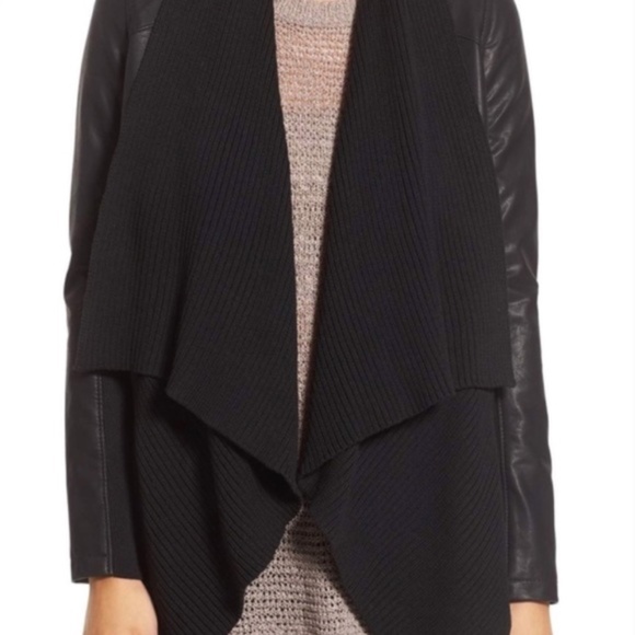 BlankNYC Vegan Leather Jacket with Knit Drape, size M, perfect condition - Picture 4 of 14